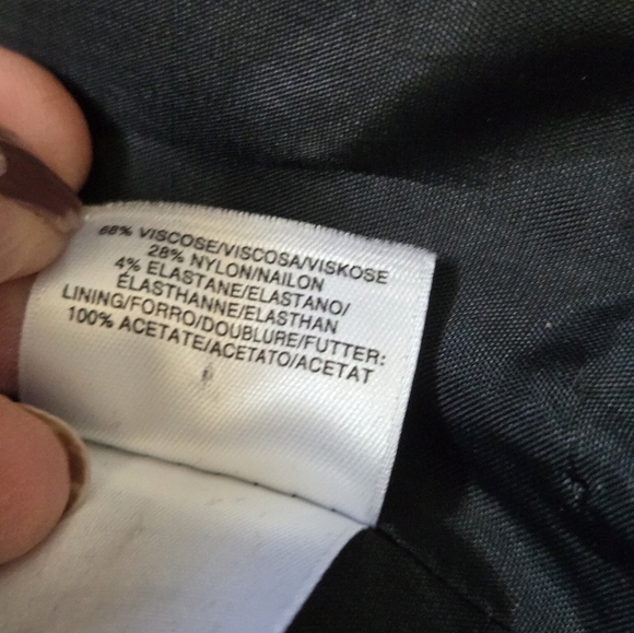 ANNE KLEIN black Classic Blazer With Pink And Red Steiped Collar. Size 10 - Picture 9 of 11